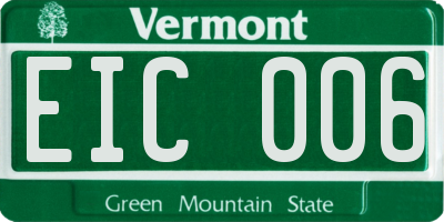 VT license plate EIC006