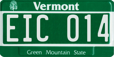 VT license plate EIC014