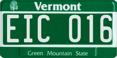 VT license plate EIC016