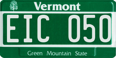 VT license plate EIC050