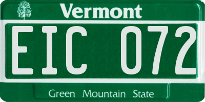 VT license plate EIC072