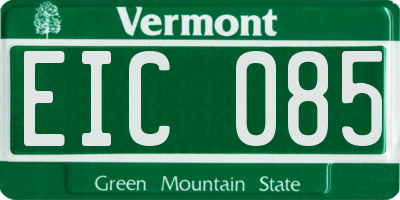 VT license plate EIC085