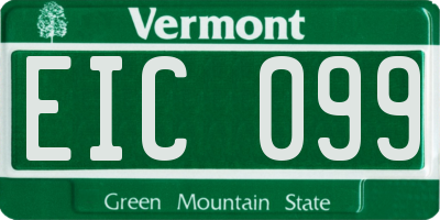 VT license plate EIC099
