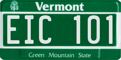 VT license plate EIC101