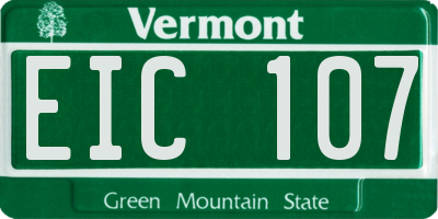 VT license plate EIC107