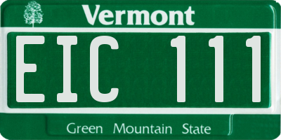 VT license plate EIC111