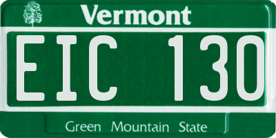 VT license plate EIC130