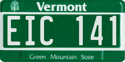 VT license plate EIC141