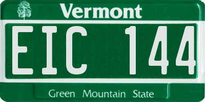 VT license plate EIC144