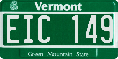 VT license plate EIC149