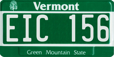 VT license plate EIC156