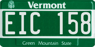 VT license plate EIC158