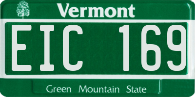 VT license plate EIC169