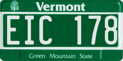 VT license plate EIC178