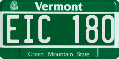 VT license plate EIC180