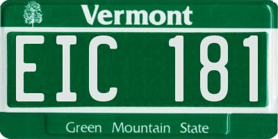 VT license plate EIC181