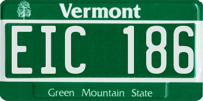 VT license plate EIC186