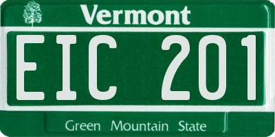 VT license plate EIC201