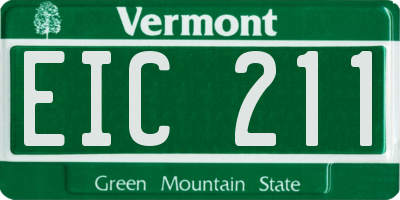 VT license plate EIC211