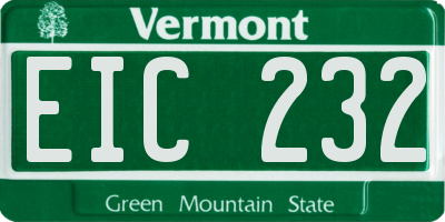 VT license plate EIC232