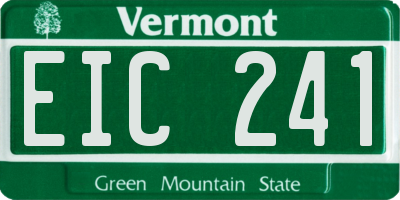 VT license plate EIC241