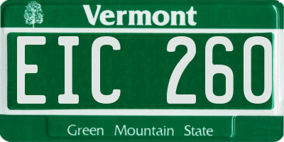 VT license plate EIC260