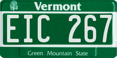 VT license plate EIC267