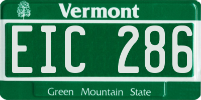 VT license plate EIC286