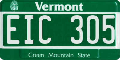VT license plate EIC305