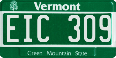 VT license plate EIC309
