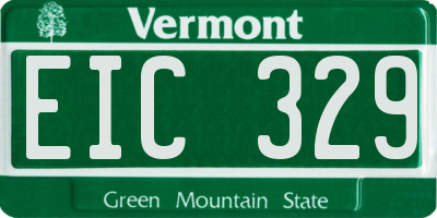 VT license plate EIC329