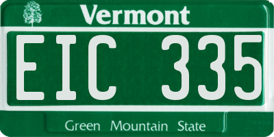 VT license plate EIC335