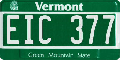 VT license plate EIC377