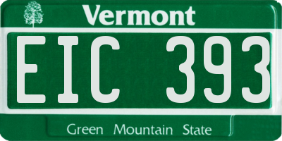 VT license plate EIC393