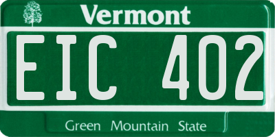 VT license plate EIC402