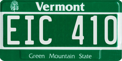 VT license plate EIC410