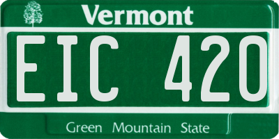 VT license plate EIC420