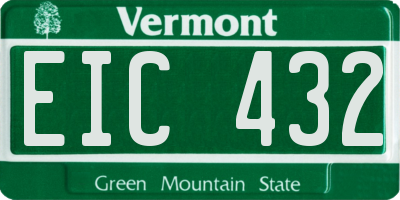 VT license plate EIC432