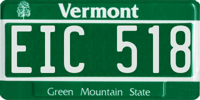 VT license plate EIC518