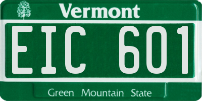 VT license plate EIC601