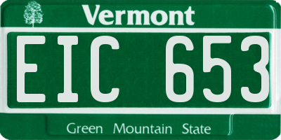 VT license plate EIC653