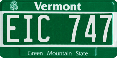 VT license plate EIC747