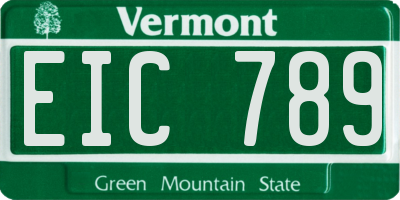 VT license plate EIC789