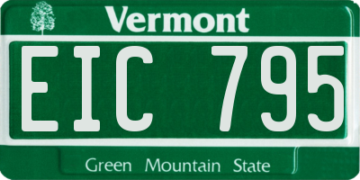VT license plate EIC795