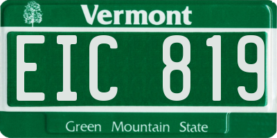 VT license plate EIC819