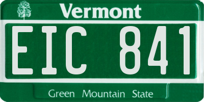 VT license plate EIC841