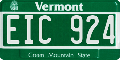 VT license plate EIC924