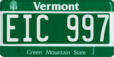 VT license plate EIC997
