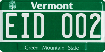 VT license plate EID002