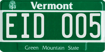 VT license plate EID005
